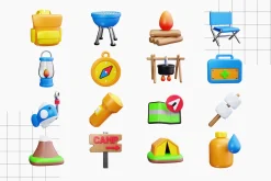 Camping 3D Icons