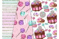 Candy digital paper, Macaron, donut