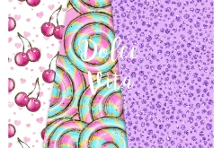 Candy digital paper, Macaron, donut