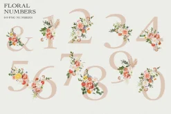 Candy Rustic Floral Clipart Set