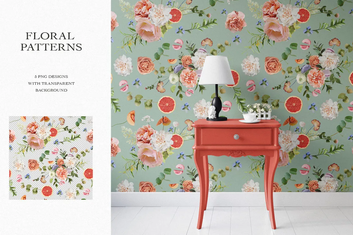 Candy Rustic Floral Clipart Set