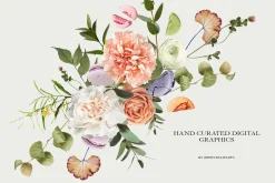 Candy Rustic Floral Clipart Set