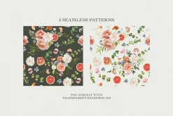 Candy Rustic Floral Clipart Set
