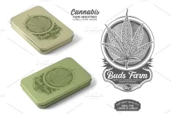 Cannabis Farm Label & logo Badge