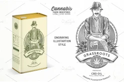 Cannabis Farm Label & logo Badge