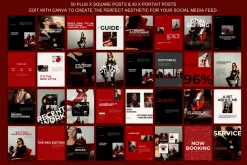 CANVA Bold Red Insta Posts & Stories
