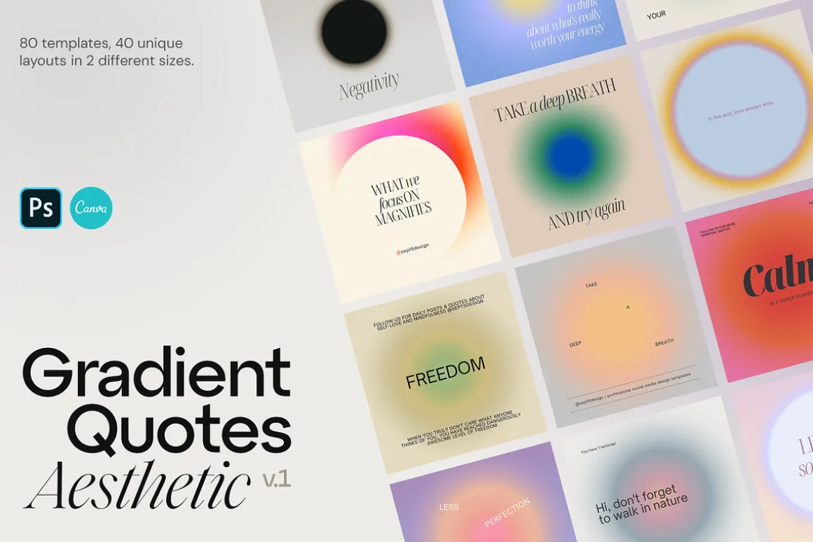 Canva Instagram Gradient Quotes + PS