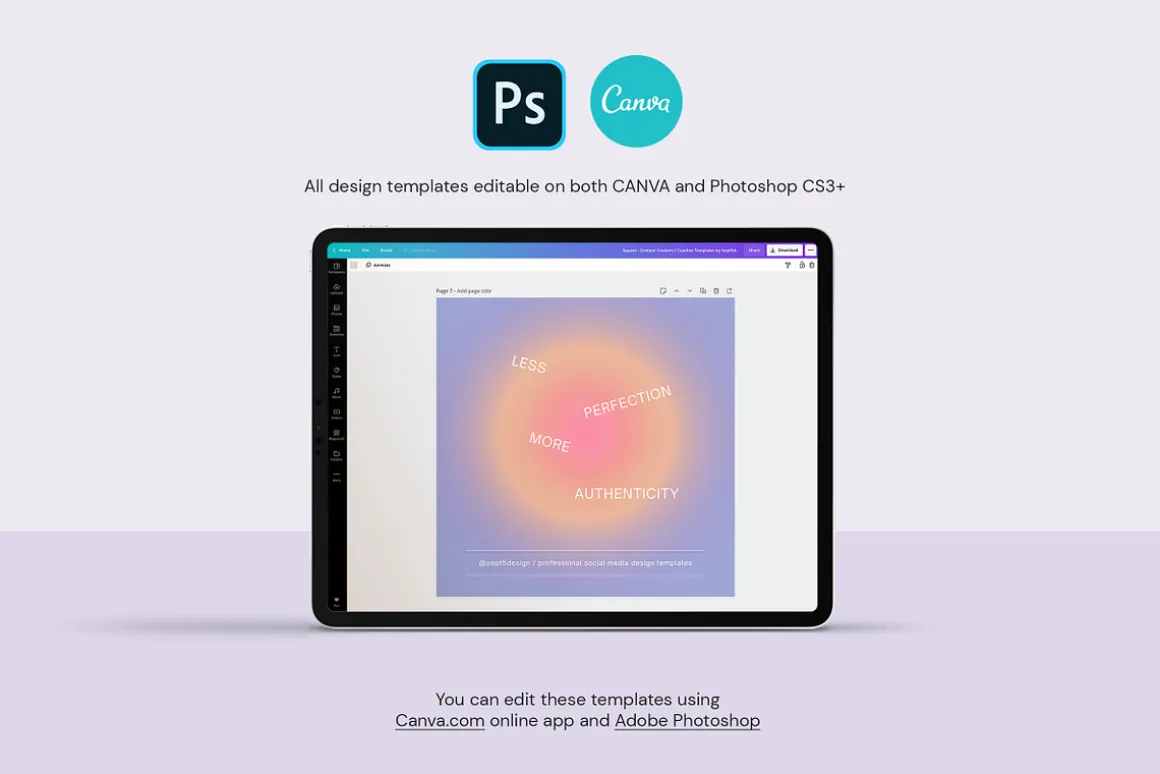 Canva Instagram Gradient Quotes + PS