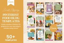 Canva Pinterest Food Blog Templates