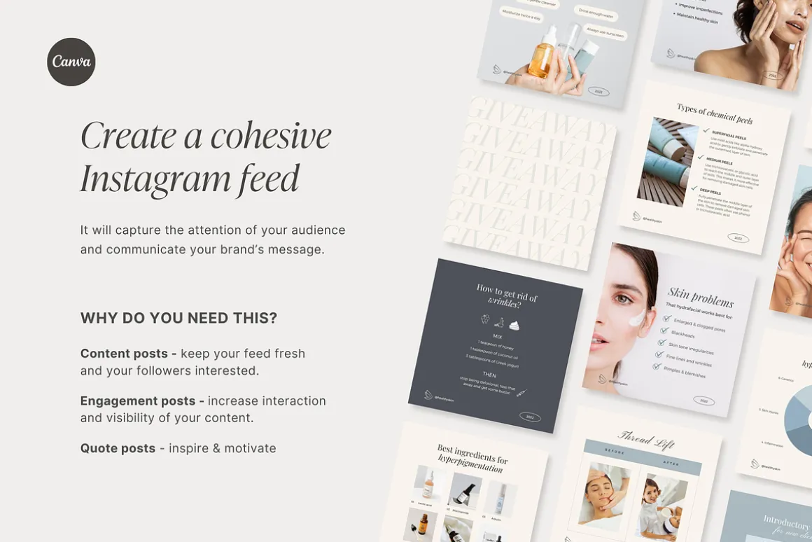 Canva Beauty Instagram Template Pack
