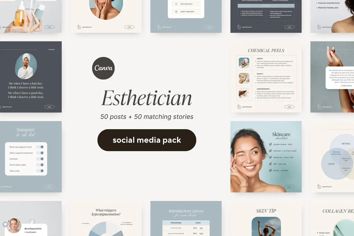 Canva Beauty Instagram Template Pack