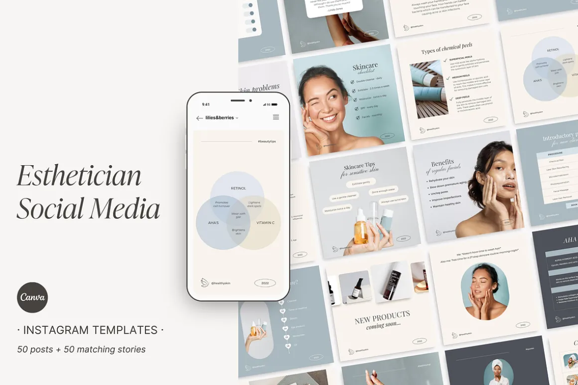 Canva Beauty Instagram Template Pack