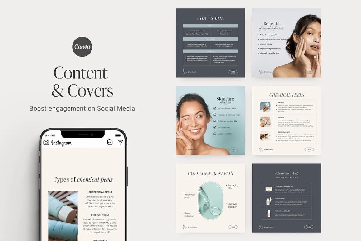 Canva Beauty Instagram Template Pack