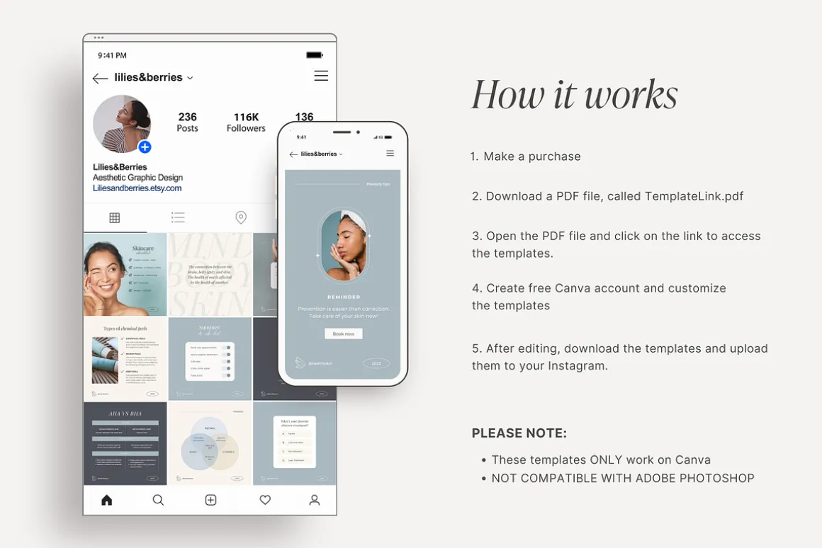 Canva Beauty Instagram Template Pack