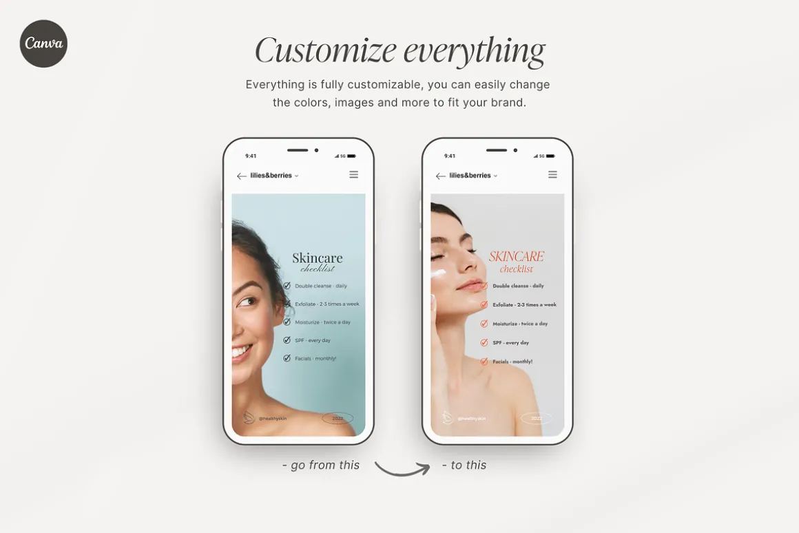 Canva Beauty Instagram Template Pack