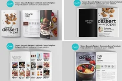 4 Canva Cookbook Templates Combo