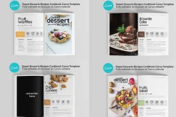 4 Canva Cookbook Templates Combo