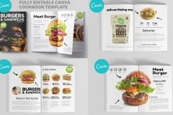 4 Canva Cookbook Templates Combo