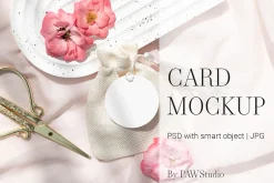 Card Mockup Round Tag Label PRG