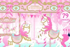 Carousel, Merry Go Round Pink