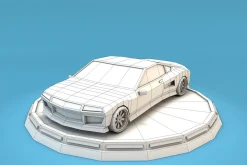 Cartoon Sport Car Low Poly
