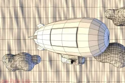 Cartoon Airship Low Poly