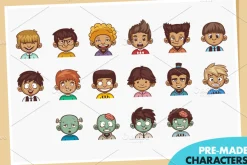Cartoon Boy Avatar Creation Kit