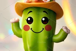 cartoon cactus character with stubby