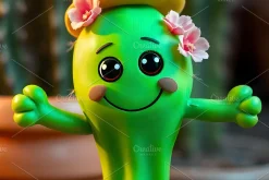 cartoon cactus character with stubby