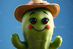 cartoon cactus character with stubby