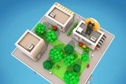 Cartoon City Block Cafe Building