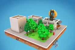 Cartoon City Block Cafe Building