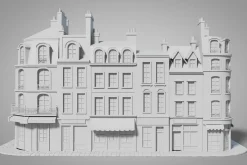 Cartoon city facades