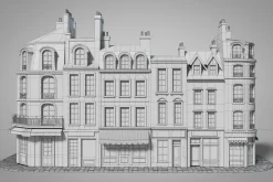 Cartoon city facades
