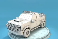 Cartoon Jeep SUV Low Poly 3D Model