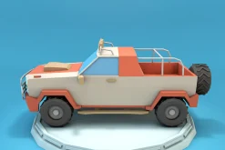 Cartoon Jeep SUV Low Poly 3D Model