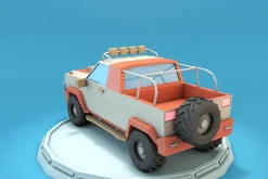 Cartoon Jeep SUV Low Poly 3D Model