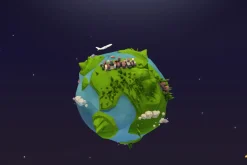 Cartoon Low Poly Earth Planet