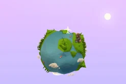 Cartoon Low Poly Earth Planet