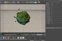 Cartoon Low Poly Earth Planet