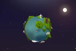 Cartoon Low Poly Earth Planet