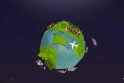 Cartoon Low Poly Earth Planet