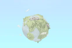 Cartoon Low Poly Earth Planet