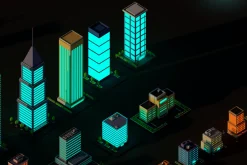 Cartoon Low Poly Night City Pack