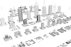 Cartoon Low Poly Night City Pack