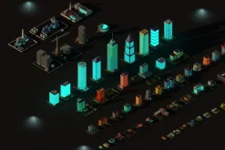 Cartoon Low Poly Night City Pack