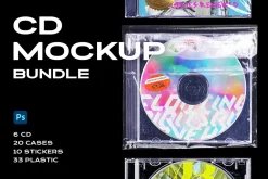 CD Case Mockup Template Bundle Disc