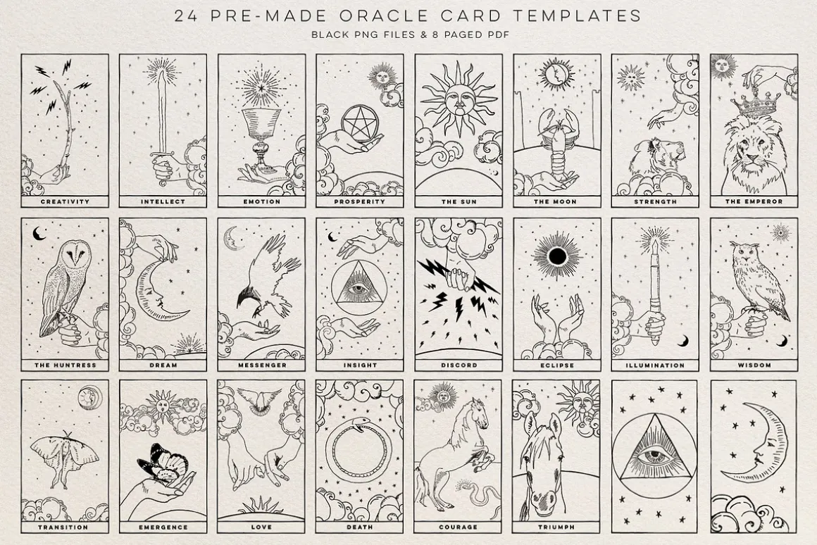 Celestial Oracle: Tarot Clipart SVGs