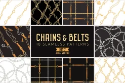 Chains & Belts Seamless Patterns
