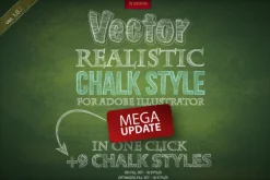 Chalk realistic vector AI style